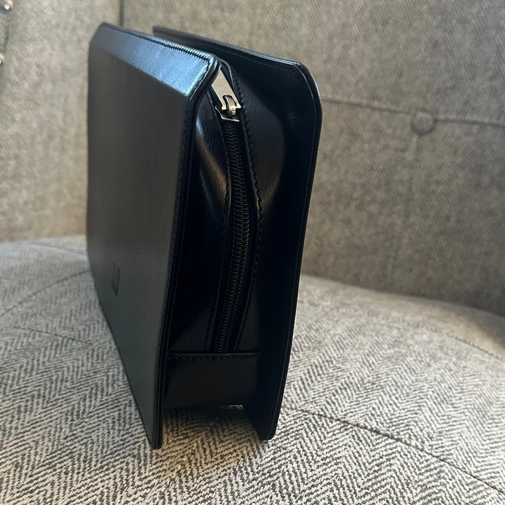 Dunhill Black Leather Clutch Wristlet